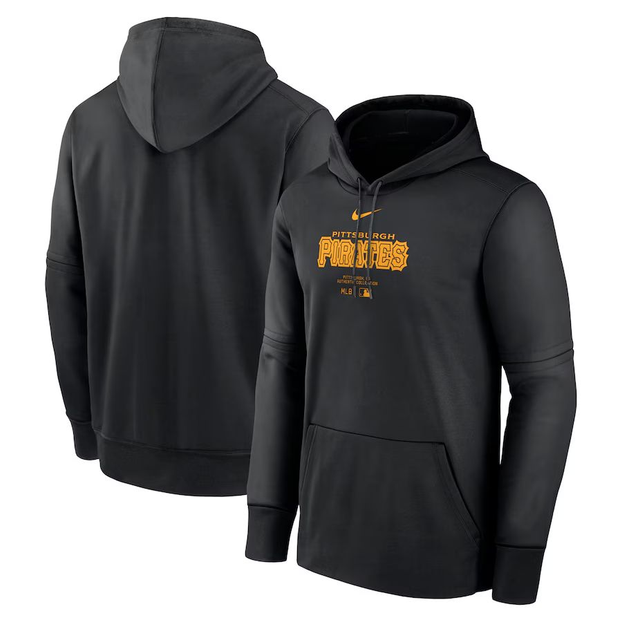 Men 2025 MLB Pittsburgh Pirates Black Nike hoodie style 2